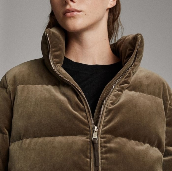 NWT! Massimo Dutti Velvet Puffer Jacket - Picture 9 of 9